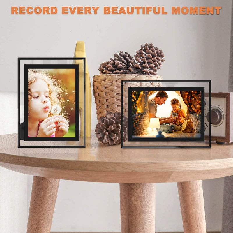 IZIDDO 4x6 Picture Frames Set of 2  Black Glass Photo Frame  Only for Tabletop Display  Gift Picture Frame  Horizontally or Vertically (4x6  Black) - Image 4